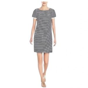 Women’s Large J Crew Factory Shift Dress Navy/White Stripe